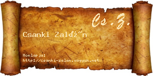 Csanki Zalán névjegykártya